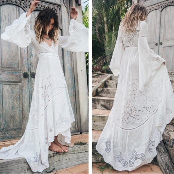 🌿 Spell Gwendolyn Gown Soft Pink • Size L - Picture 2 of 8